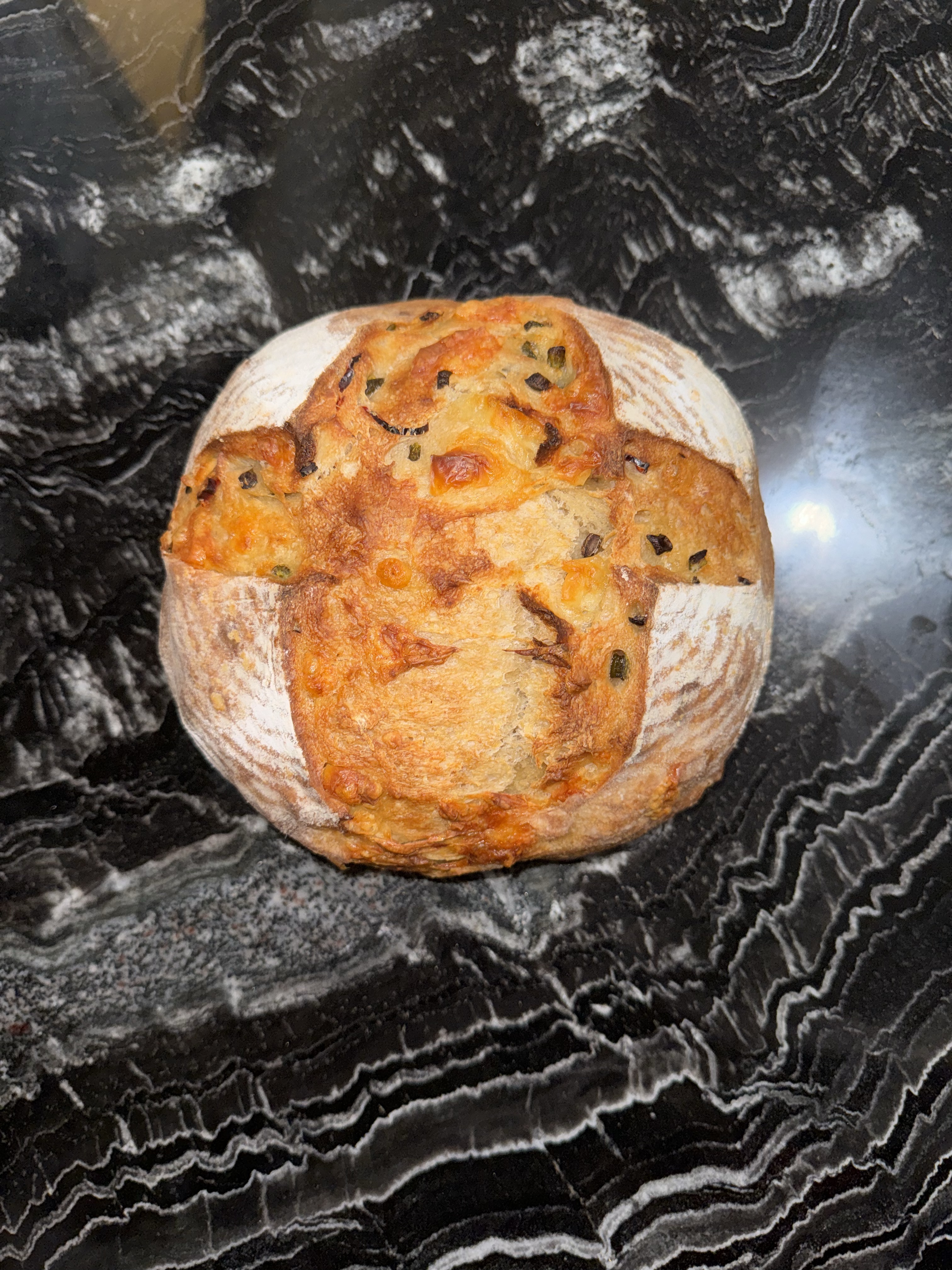 Cheddar Jalapeño Sourdough Loaf