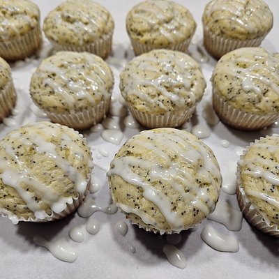 Iced Lemon Poppyseed Muffins