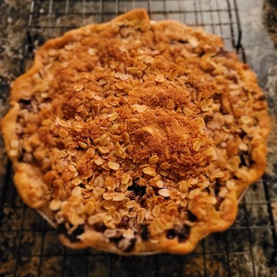 Sugar Free Blueberry Crumb Pie 9"