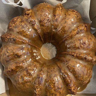 Caramel Pecan Toffee Cream Cheese Pound Cake
