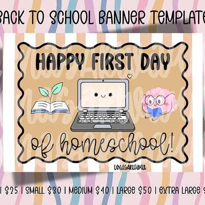 Happy First Day Of Home School Painted Banner