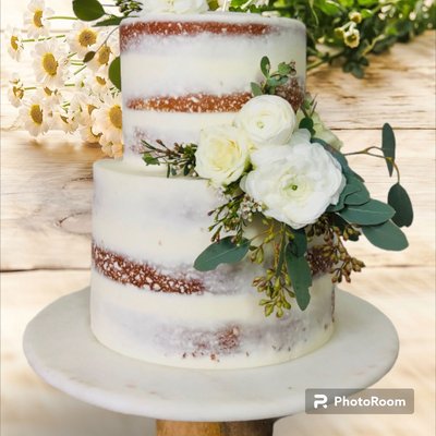 Naked 2 Tier Wedding Cake