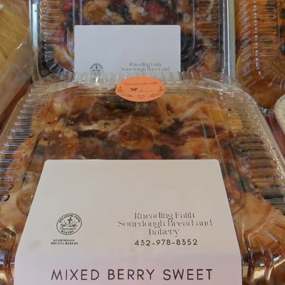 8x8 Sweet Berry Sourdough Focaccia W/ Vanilla Drizzle 