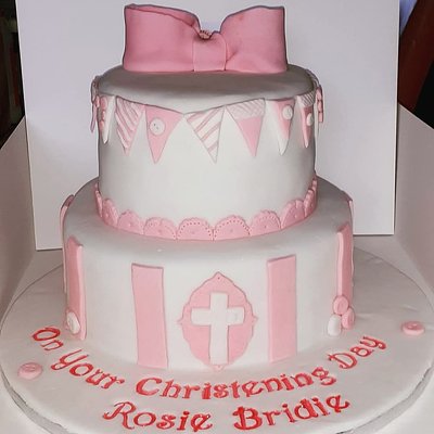 2 Tier Christening Cakes 
