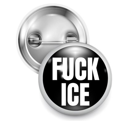 F*ck Ice Wearable Button Pin In Black 