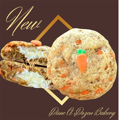 Carrot Cookie This Cookie Is Packed With Spice stuffed with cream cheese, topped whipped cream