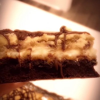 4 Chocolate Chip Cheesecake Stacked Brownies 