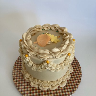 Vintage Piped Fall Cake