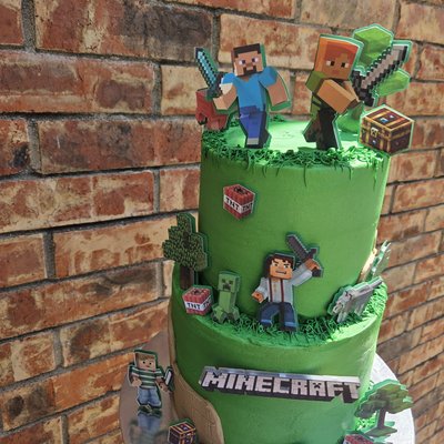 2 Tier Minecraft Cake 