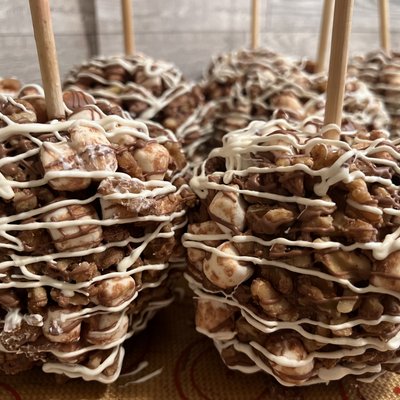 Rocky Road Chocolate Caramel Apple
