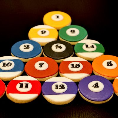 Pool Ball Cookies(set Of 15) 