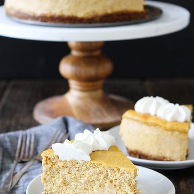 Pumpkin Cheesecake With Browned Butter Gingersnap Crust