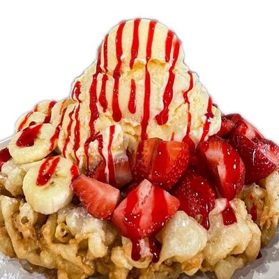Strawberry & Banana Funnel Cake 