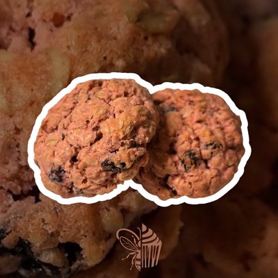 Pink Oatmeal Raisin Cookies 