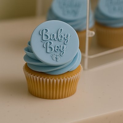 Baby Shower Boy Fondant Cupcakes (12)