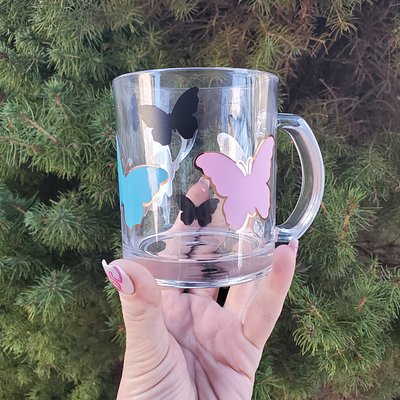 🦋Springtime Butterfly Glass Mug