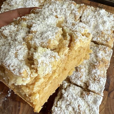 Funnel Cake Cookie Bars