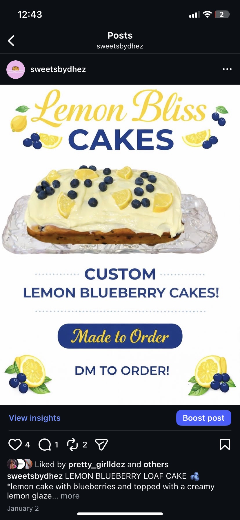 LEMON BLUEBERRY BLISS CAKE 