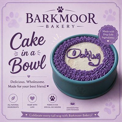 4" Cake In Dog Bowl 