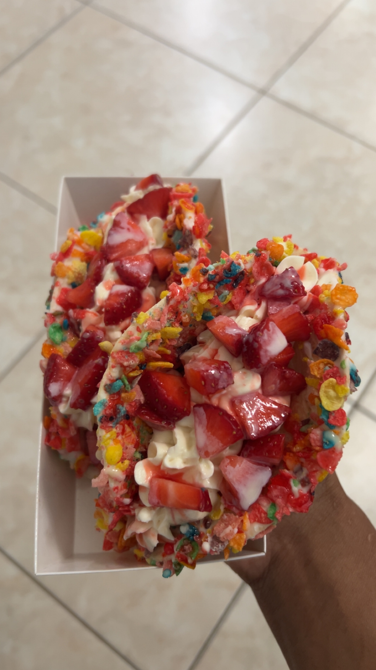 Fruity Pebbles Cheesecake Taco