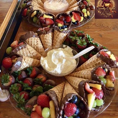 Sweetly Crafted Fruit Cone Trays (with Homemade Fruit Dip)
