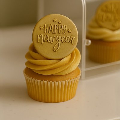 New Year Fondant Cupcakes (12)
