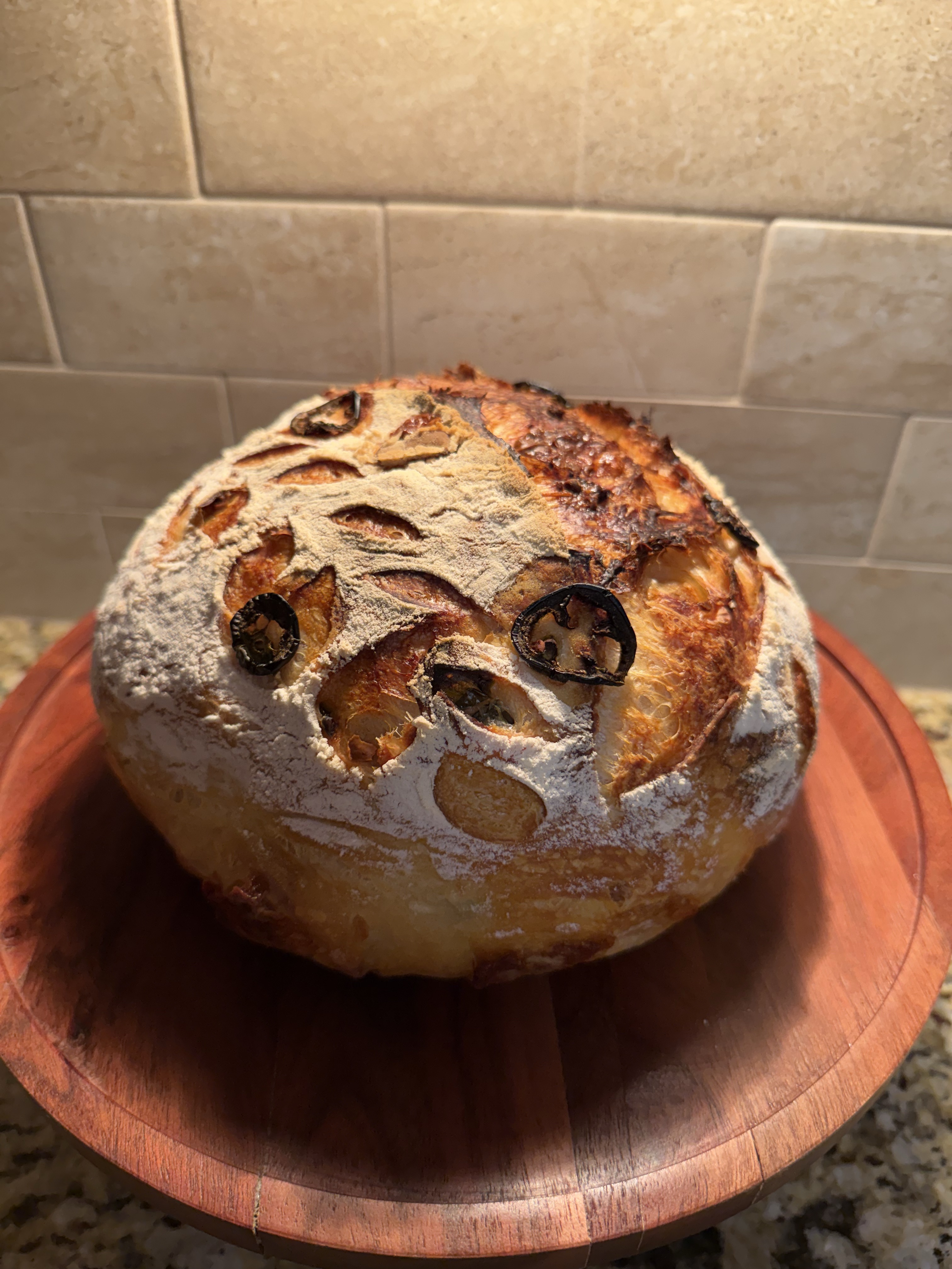 Cheddar Jalapeno Sourdough Bread Loaf