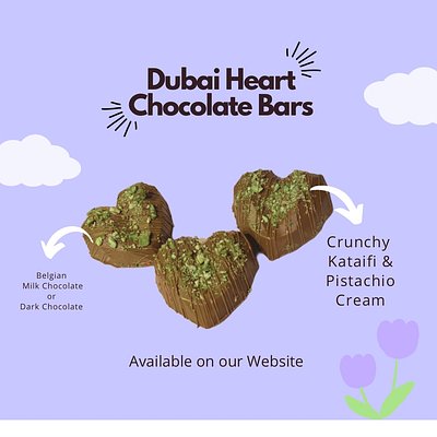 2 Heart Shaped Dubai Bars 