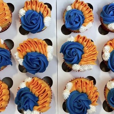 1dz Chocolate Cupcakes In Your School Colors