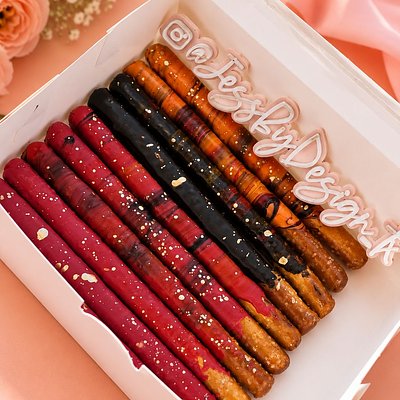 Chocolate pretzel rods half dozen