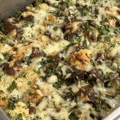 Mushroom & Leek Bread Pudding 