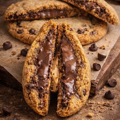 Chocolate Chip Nutella Stuffed Cookies