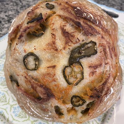 Cheddar Jalapeño Sourdough Round Loaf 