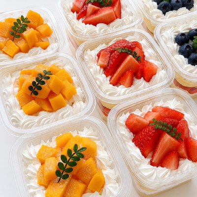 Fresh Fruits Cake Cup 8.5oz (Set Of 4)