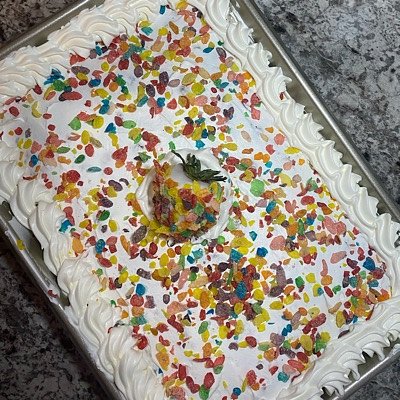 Fruity Pebbles Tres Leches Cake 