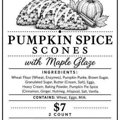 2ct Pumpkin Spice Scone Maple Drizzle