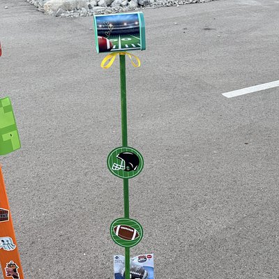 Football: Valentine’s Kid Mailbox Stand (As Pictured)