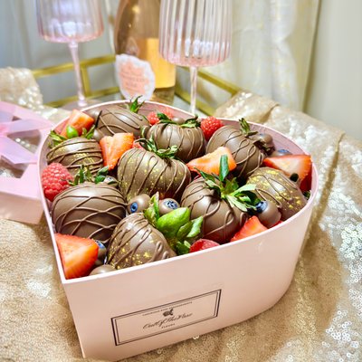 “Heart Of Gold” WHITE Chocolate Heart-Shaped Box