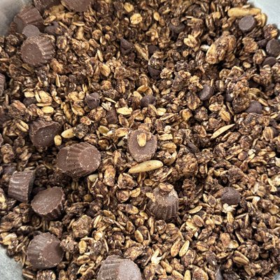 Sourdough Dark Chocolate Reese’s Cup Granola 