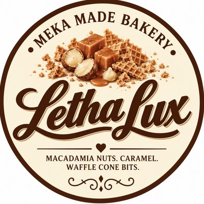 LETHA LUX: MACADAMIA NUTS, CHEWY CARAMEL, & WAFFLE CONE BITS