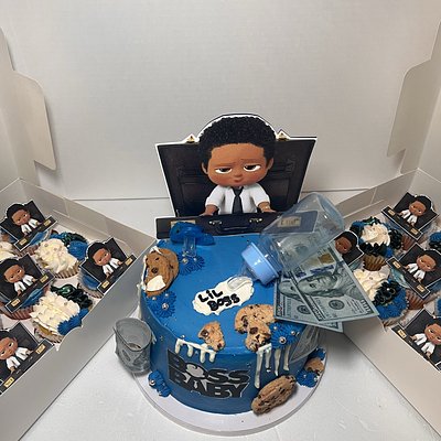 8” Cake - 2 Dozen Cupcakes