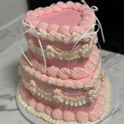 Two Tiered Heart Shaped Cake 