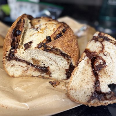 Cinnamon Sugar Chocolate Chip Walnut Sourdough Loaf