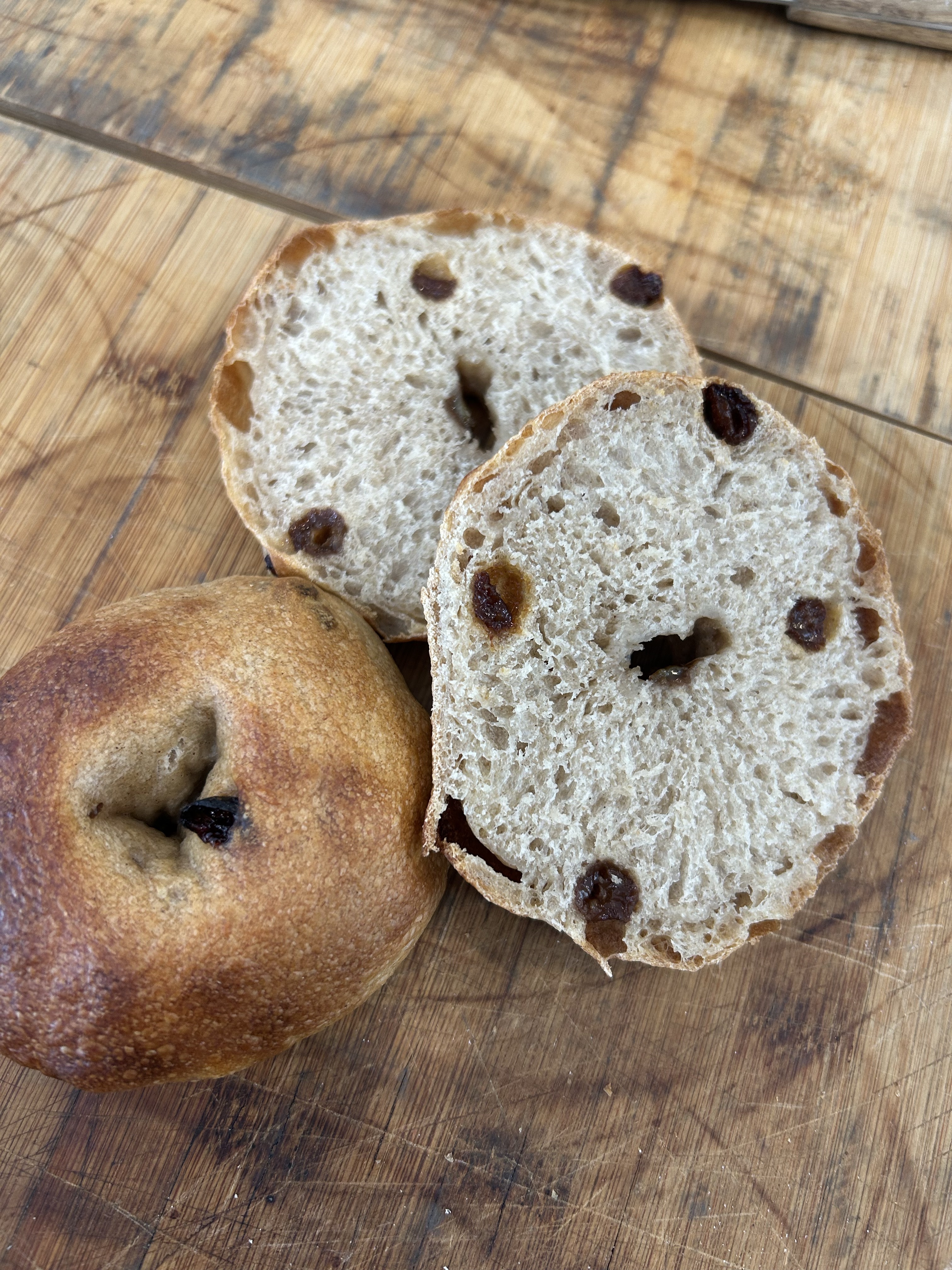 Sourdough Cinnamon raisin bagels Half Dozen (6)