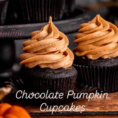 Chocolate Pumpkin Cupcakes 