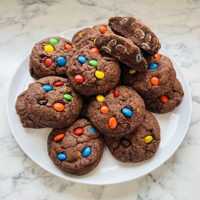 Soft Chocolate M&M Cookies