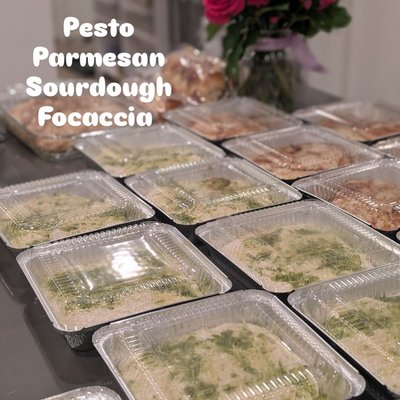 Pesto Parmesan Sourdough Focaccia 