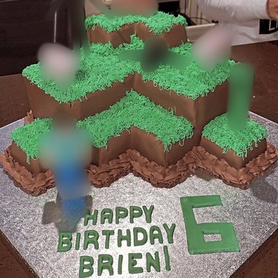 109. Minecraft Cake ~108 Servings