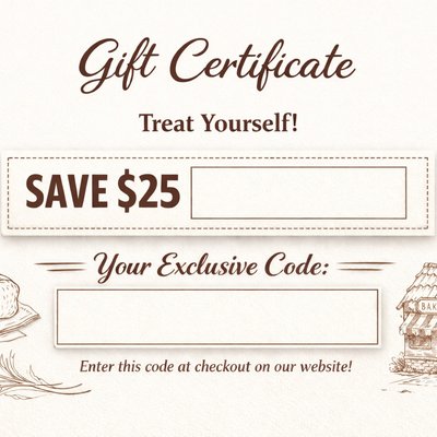 $25 GIFT CERTIFICATE *VIRTUAL*