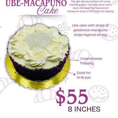 Ube Macapuno Cake 8”round